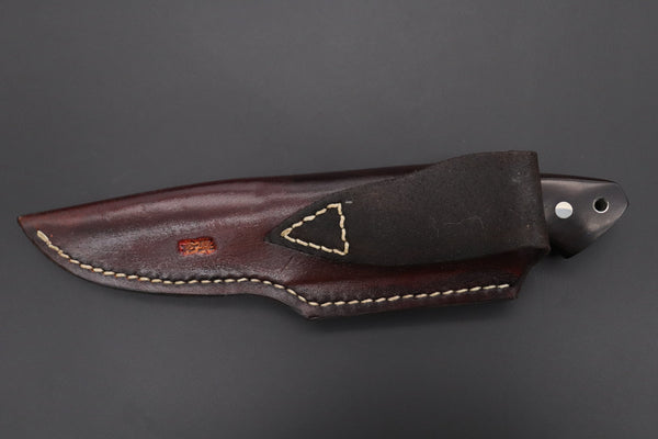 Mr. Itou  IT-590L Drop Point Hunter,  4-3/4" R-2 Damascus Blade, Premium Desert Ironwood Handle - japaneseknifedirect.mom