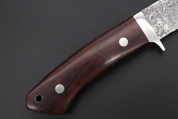Mr. Itou  IT-590M Drop Point Hunter,  4-1/4" R-2 Damascus Blade, Premium Desert Ironwood Handle - japaneseknifedirect.mom
