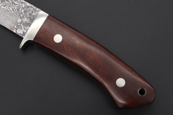 Mr. Itou  IT-590M Drop Point Hunter,  4-1/4" R-2 Damascus Blade, Premium Desert Ironwood Handle - japaneseknifedirect.mom