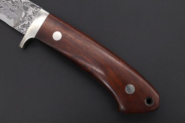 Mr. Itou  IT-590S Drop Point Hunter,  3-1/2" R2 Damascus Blade, Premium Desert Ironwood Handle - japaneseknifedirect.mom