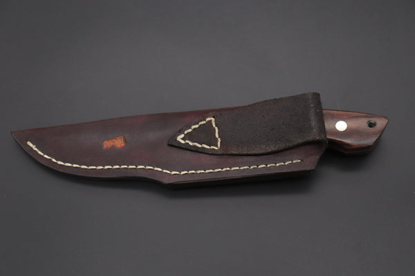 Mr. Itou  IT-620A Drop Point Utility Hunter, 3-3/4" R-2 Damascus Blade, Premium Desert Ironwood Handle - japaneseknifedirect.mom