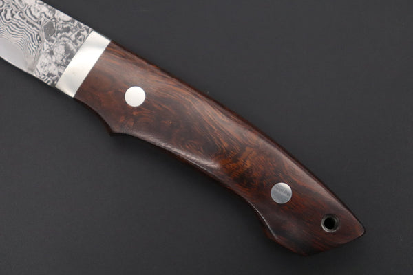 Mr. Itou  IT-620A Drop Point Utility Hunter, 3-3/4" R-2 Damascus Blade, Premium Desert Ironwood Handle - japaneseknifedirect.mom