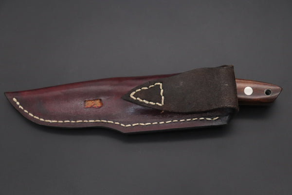Mr. Itou  IT-650A Drop Point Utility Hunter, 3-3/4" R-2 Damascus Blade, Premium Desert Ironwood