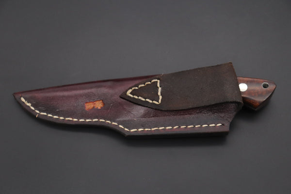 Mr. Itou  IT-660A Drop Point Utility Hunter, 3-1/2" R2 Damascus Blade, Premium Desert Ironwood - japaneseknifedirect.mom