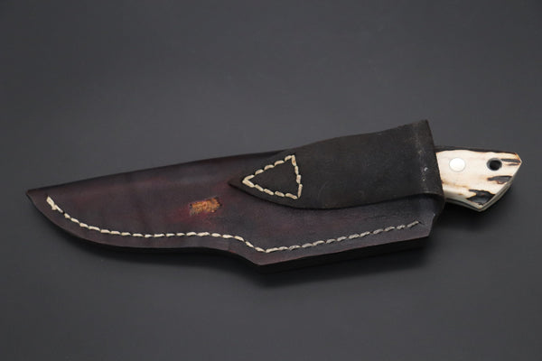 Mr. Itou  IT-700 Drop Point Hunter, 4" R2 Damascus Blade, Genuine Stag Handle