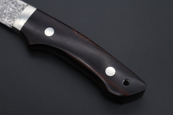 Mr. Itou  IT-730 Drop Point Utility Hunter, 3-1/2" R2 Damascus Blade, Premium Desert Ironwood Handle