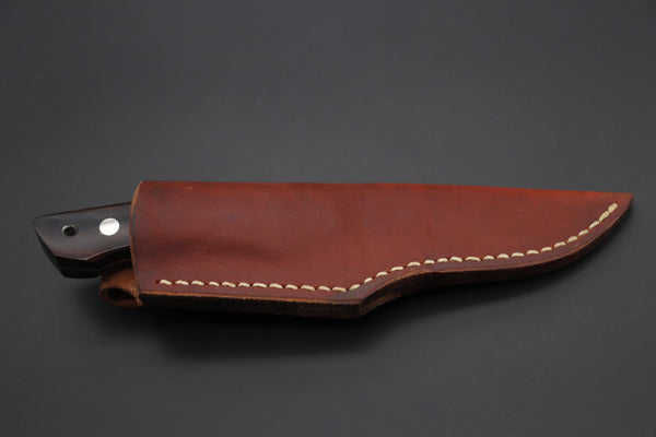 Mr. Itou  IT-730 Drop Point Utility Hunter, 3-1/2" R2 Damascus Blade, Premium Desert Ironwood Handle