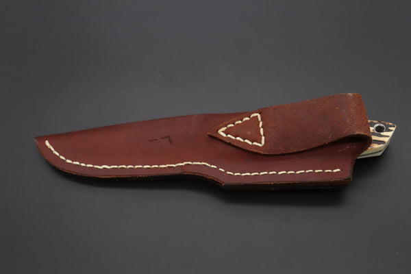 Mr. Itou  IT-750 Drop Point Utility Hunter, 4.8" R-2 Damascus Blade,Stag Handle