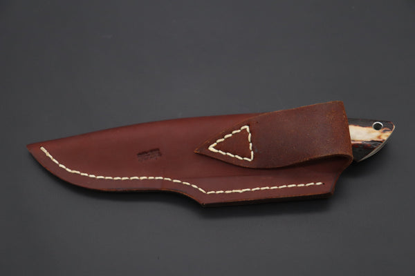 Mr. Itou  IT-830 Drop Point Hunter, 3.5" R2 Damascus Blade, Stag Handle