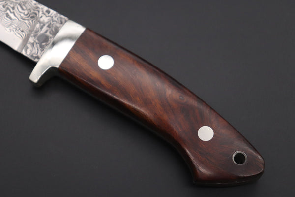 Mr. Itou  IT-860 Drop Point Hunter, 3.5" R2 Damascus Blade, Premium Desert Ironwood Handle
