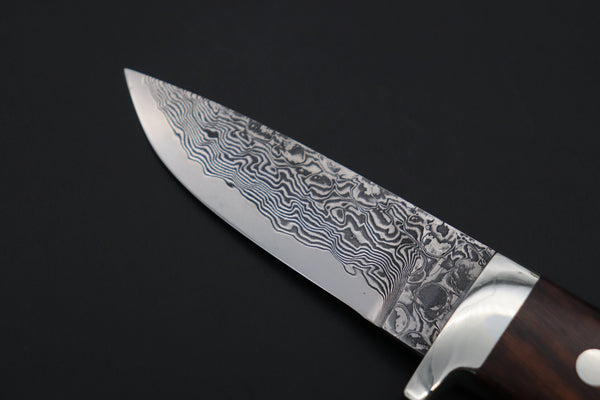 Mr. Itou  IT-860 Drop Point Hunter, 3.5" R2 Damascus Blade, Premium Desert Ironwood Handle