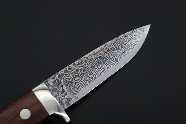 Mr. Itou  IT-870 Drop Point Hunter, 3.6" R2 Damascus Blade, Premium Desert Ironwood Handle