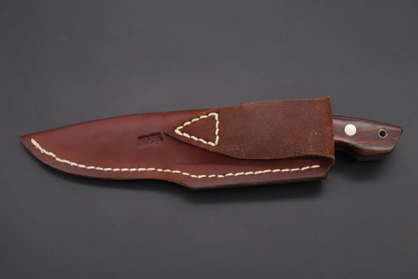 Mr. Itou  IT-900 Drop Point Utility Hunter, 3.5" R-2 Damascus Blade, Desert Ironwood Handle