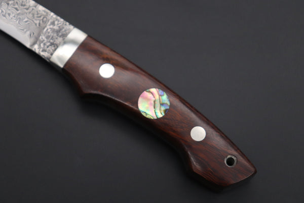 Mr. Itou  IT-900 Drop Point Utility Hunter, 3.5" R-2 Damascus Blade, Desert Ironwood Handle