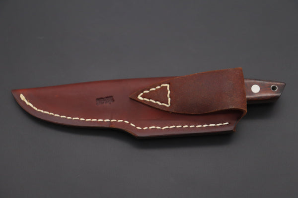 Mr. Itou  IT-910 Drop Point Utility Hunter, 3.6" R-2 Damascus Blade, Desert Ironwood Handle