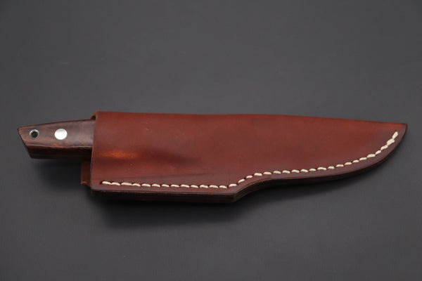 Mr. Itou  IT-910 Drop Point Utility Hunter, 3.6" R-2 Damascus Blade, Desert Ironwood Handle