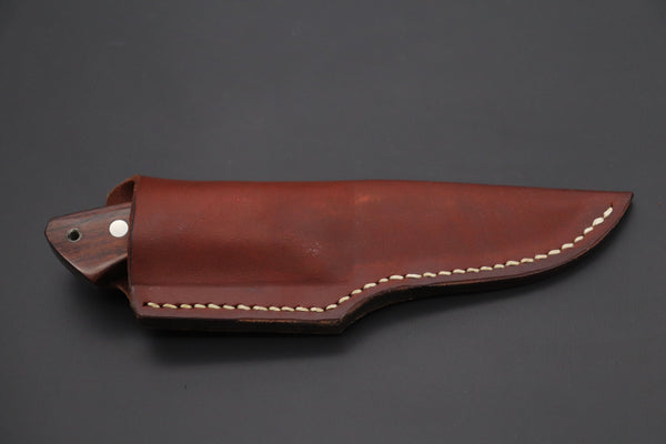 Mr. Itou  IT-970 Drop Point Hunter, 3.6" R-2 Damascus Blade, Desert Ironwood Handle with Abalone inlay