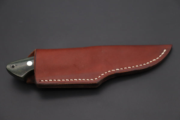 Mr. Itou  IT-990 Drop Point Hunter, 3.6" R-2 Damascus Blade, Stabilized Green Color Lacewood Handle with White Abalone inlay
