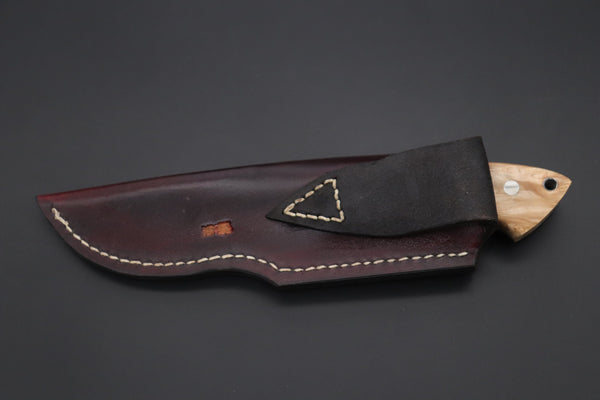Mr. Itou ITH-175 "Treasure Hunter Series" Custom R-2 Damascus 4-1/2" Drop-point Gut-hook Hunter, Hybrid Handle - japaneseknifedirect.mom