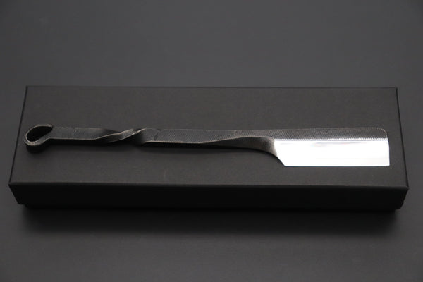 Mr. Tomida TR-1 Black Forged Traditional Razor - japaneseknifedirect.mom