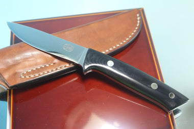 NOBUAKI YAMAMOTO NY-60  Drop point Hunter, 4" VG-10 Mirror Polished Hamaguri-ba Blade - japaneseknifedirect.mom