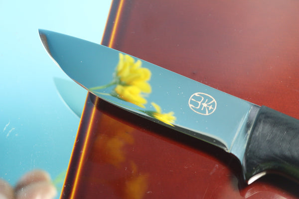 NOBUAKI YAMAMOTO NY-60  Drop point Hunter, 4" VG-10 Mirror Polished Hamaguri-ba Blade - japaneseknifedirect.mom