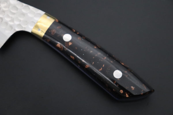 Nomura Kenta NKE-6 SRS-13 Custom Hammered Forged Tsuchime Damascus Santoku 180mm (7 Inch) - japaneseknifedirect.mom