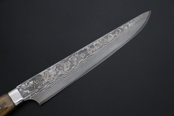 Nomura Kenta NKE-7 R-2 Custom Black Damascus Wild Carving Knife  200mm (7.8 Inch) - japaneseknifedirect.mom