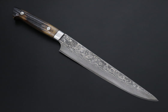 Nomura Kenta NKE-7 R-2 Custom Black Damascus Wild Carving Knife  200mm (7.8 Inch) - japaneseknifedirect.mom