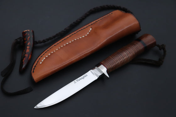Seiji Yanagiba YS-35 Custom Outdoor Slim Utility (OU-31 Mono Steel) - japaneseknifedirect.mom