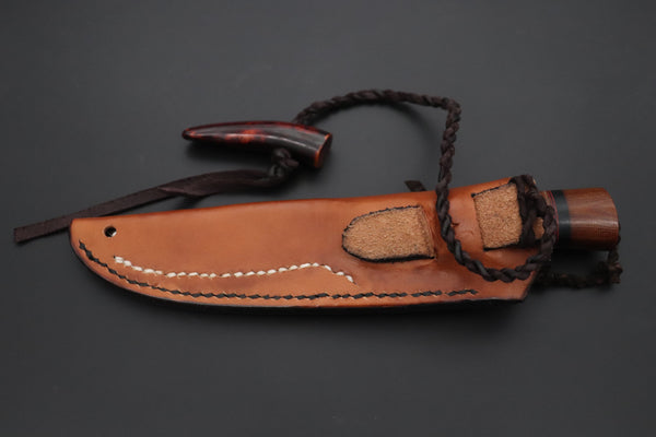 Seiji Yanagiba YS-35 Custom Outdoor Slim Utility (OU-31 Mono Steel) - japaneseknifedirect.mom