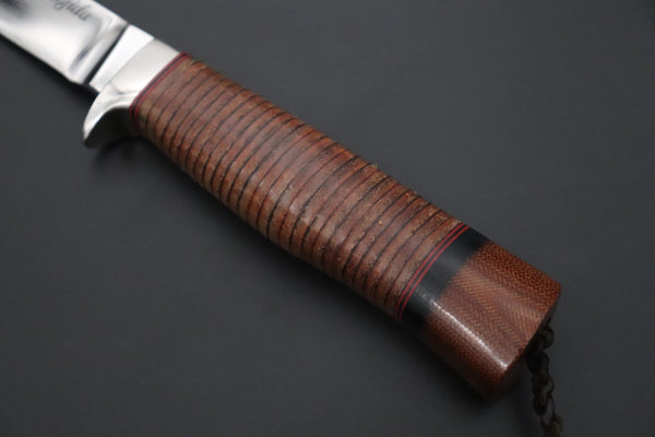 Seiji Yanagiba YS-35 Custom Outdoor Slim Utility (OU-31 Mono Steel) - japaneseknifedirect.mom