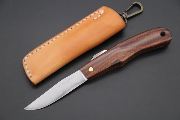 Seiji Yanagida YS-24-1 Custom Higonokami Folder (Desert Ironwood Handle) - japaneseknifedirect.mom