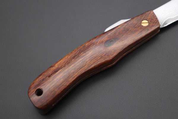 Seiji Yanagida YS-24-1 Custom Higonokami Folder (Desert Ironwood Handle) - japaneseknifedirect.mom