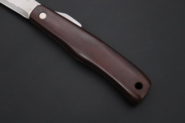 Seiji Yanagida YS-49-1 Custom Higonokami Folder (Desert Ironwood Handle) - japaneseknifedirect.mom