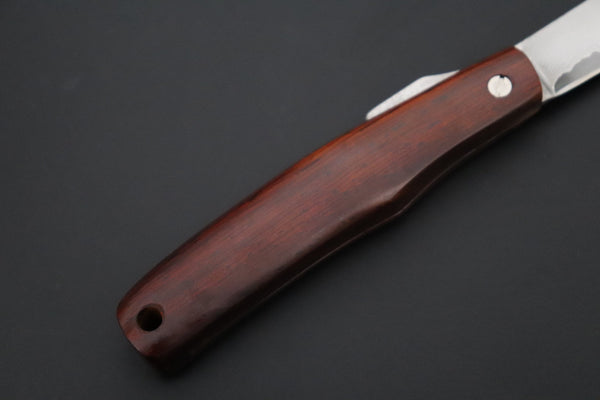 Seiji Yanagida YS-49-2 Custom Higonokami Folder (Indian Rosewood Handle) - japaneseknifedirect.mom