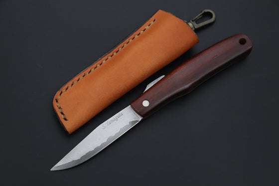 Seiji Yanagida YS-49-2 Custom Higonokami Folder (Indian Rosewood Handle) - japaneseknifedirect.mom