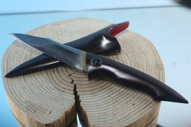 Yukio Nibe  R5-28  Tanto made from Antique Japanese Sword steel  (Zanketsuko 残欠鋼)