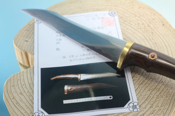 Yukio Nibe  R5-39  Tanto made from Antique Japanese Sword steel  (Zanketsuko 残欠鋼)