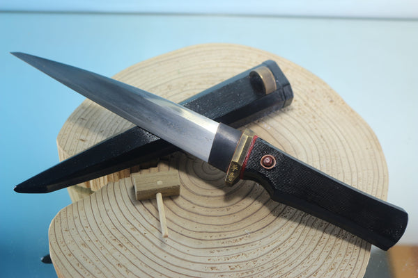 Yukio Nibe  R6-30  Tanto Dirk made from Antique Japanese Sword steel  (Zanketsuko 残欠鋼)