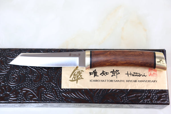 Hattori 傘 SAN-GECKO Limited Edition GECKO-05C Classic Tanto (Desert Ironwood Handle) - japaneseknifedirect.mom
