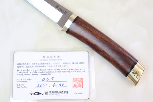 Hattori 傘 SAN-GECKO Limited Edition GECKO-05J Classic Tanto (Desert Ironwood Handle) - japaneseknifedirect.mom