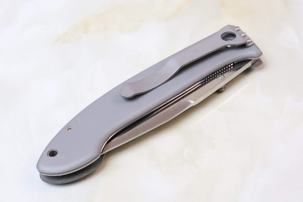 Bob Lum Encounter SC-102 Grey Hard Anodized Aluminum Handle - japaneseknifedirect.mom