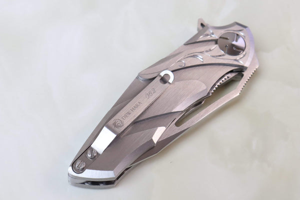 Dew Hara DH-140A "KISARAGI" 如月 "Collaboration with Custom Hand Engraver" - japaneseknifedirect.mom