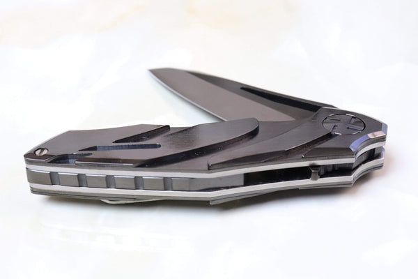 Dew Hara DH-140B "KISARAGI" Black DLC coated OU-31 Blade - japaneseknifedirect.mom