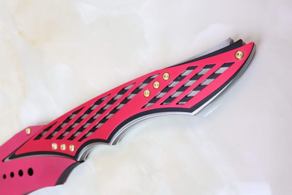 Dew Hara DH-240 "SAN"  Red Anodized Aluminum Handle - japaneseknifedirect.mom