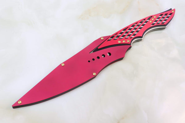 Dew Hara DH-240 "SAN"  Red Anodized Aluminum Handle - japaneseknifedirect.mom