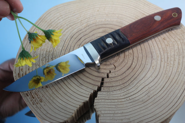 Fumio Inagaki FI-450 ZDP Drop point Hunter, 4" Hitachi ZDP-189 Premium Powdered steel Blade - japaneseknifedirect.mom