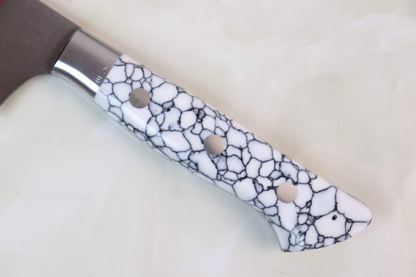 Hattori Gyuto Hattori Custom Limited Christmas Special Edition Year 2021, HSG-1WT Gyuto 210mm (8.2 Inch, White Turquoise GemStone Handle)