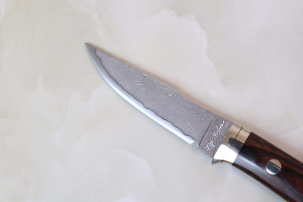 Hattori KD30-841 Cowry X Damascus Little Wild Hunters (Clip Point, Total 7 Kinds of Unique Handle Variation)